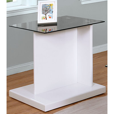 Donjae Aadvik Tall Glass Pedestal End Table