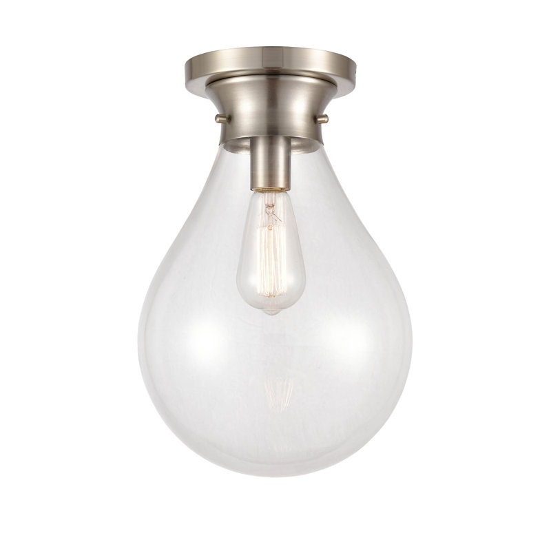 Plafonnier encastré 1 lumière hartell, H 14,75 po x l 9,87 po x P 9,87 po, Nickel satiné, Ampoule non incluse