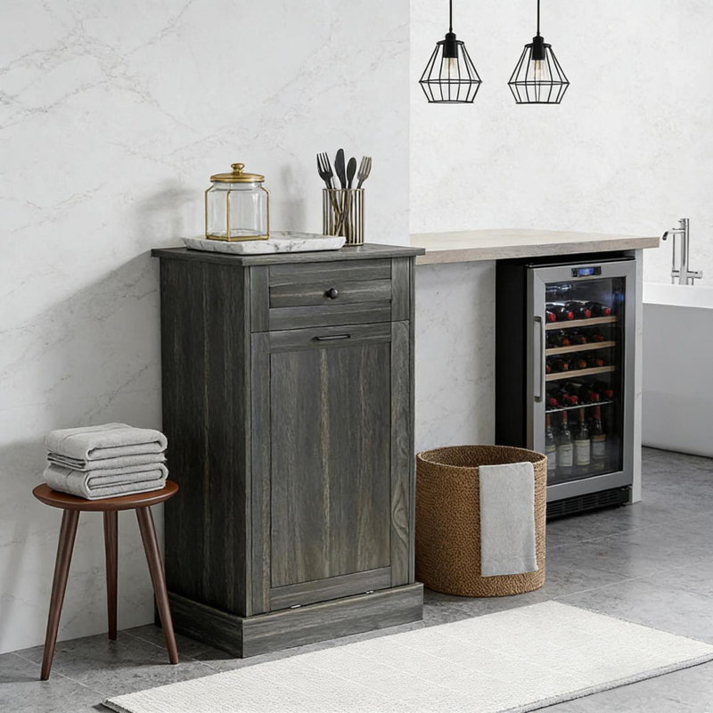 Trash Cabinet,Storage Cabinet(Trash Can Not Included)