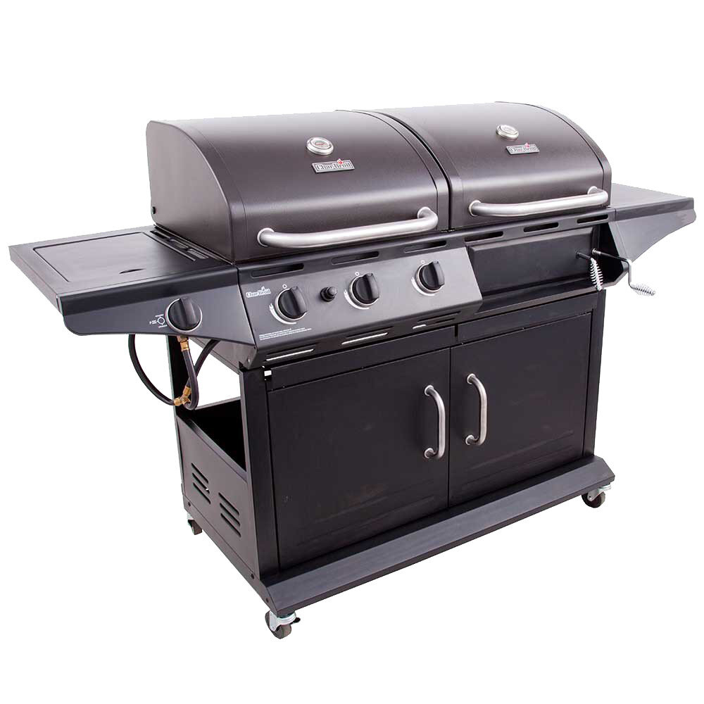 Charbroil 3-Burner Gas and Charcoal Combo Grill Cabinet with Side Burner &  Reviews | Wayfair