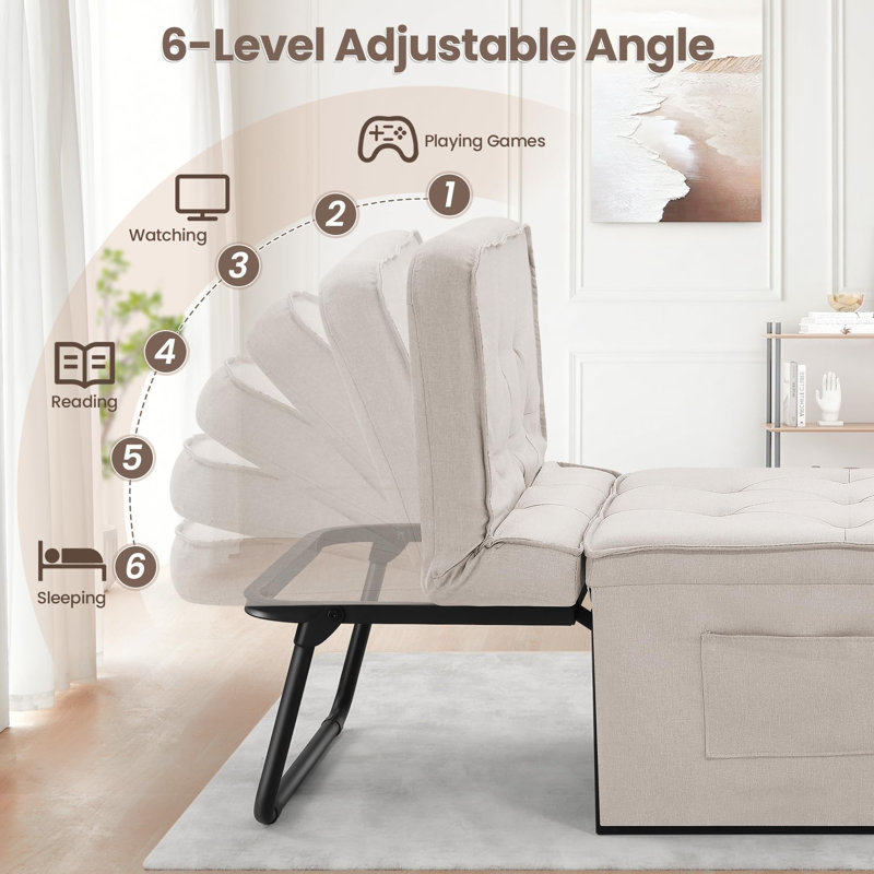4 In 1 Multi-Function Sleeper Sofa, White