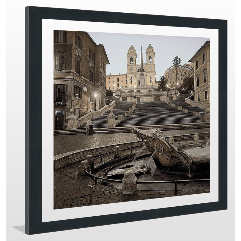 « espagnol steps rome i » par alan blaustein,, reproduction de photo encadrée, H 27,5 po x l 27,5 po x P 0,75 po