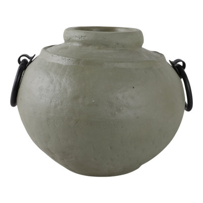 Hooge Pottery And Ecomix Vase With Handles Boho Style Decorative Modern Accent Vessel For Versatile Display