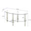 Table basse en verre 3 couches avec pieds en bois de chêne stable - ovale moderne pour le rangement dans le salon-216523998