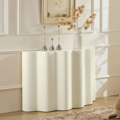 47.24" Fiberglass Wavy Design Console Table