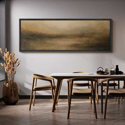 Large Framed Canvas Print Wall Art - Neutral Abstract Landscape Print for Minimalist Modern Wall Decor