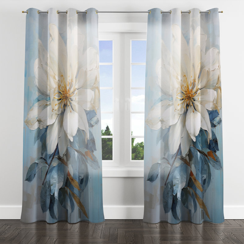 Legett Minimalism Subdued Rhododendron II - Traditional Grommet Curtain - Velvet Room Darkening - 1 panel, 52" W x 95" L