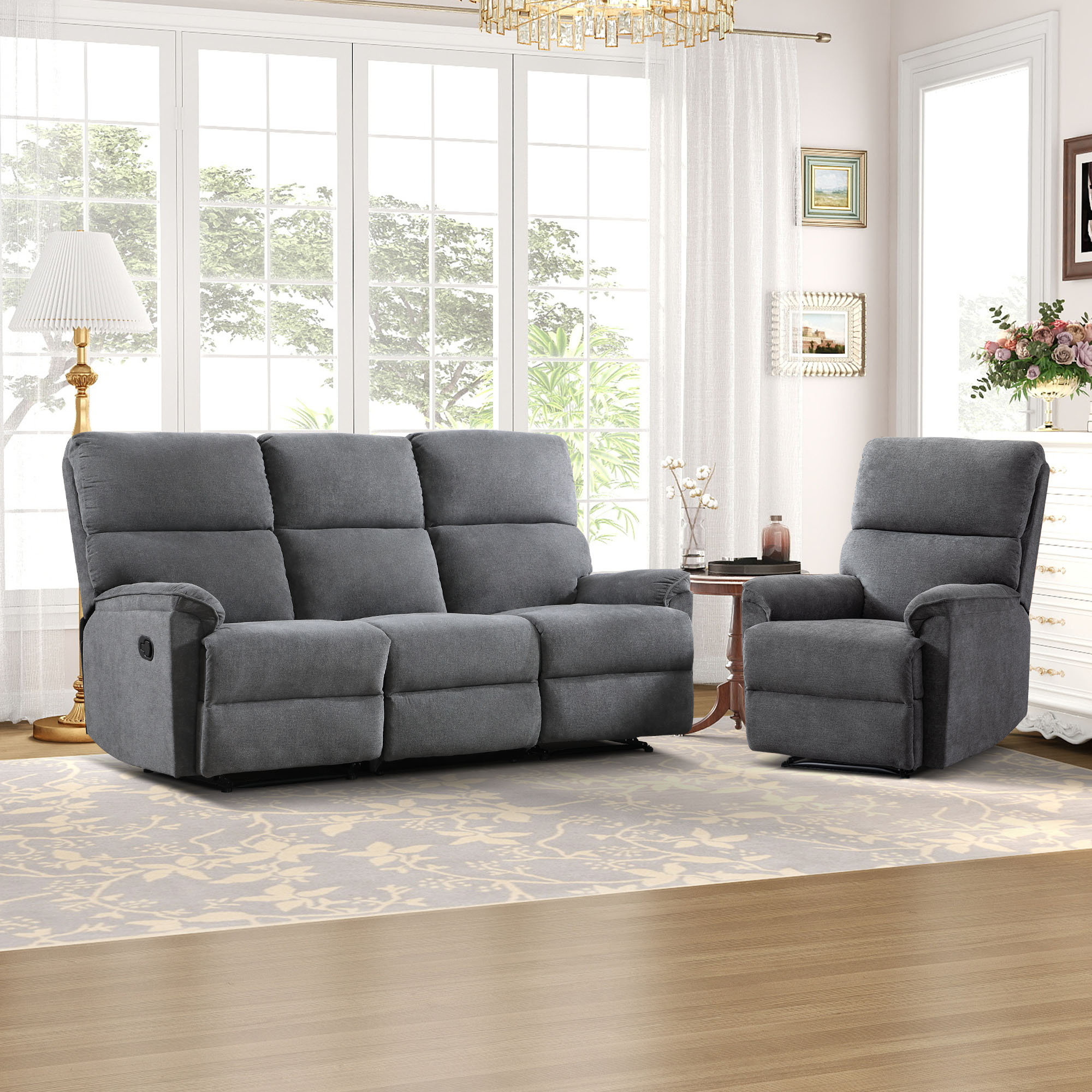 Latitude Run® Niven 2-Piece Chenille Living Room Set With Manual ...