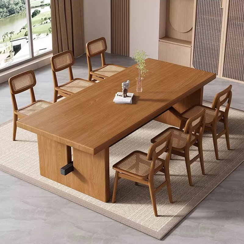 Ensemble de salle à manger rectangulaire, H 29,53 po x L 55,12 po x l 27,56 po, 7 pièces : table, 6 chaises