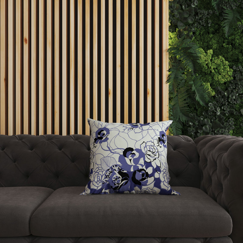 Coussin décoratif réversible Regal Rose Retreat, H 18 po x l 18 po, Bleu / vert