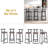 Set Of 3 Bar Stools With Backrest, Footrest And Metal Frame