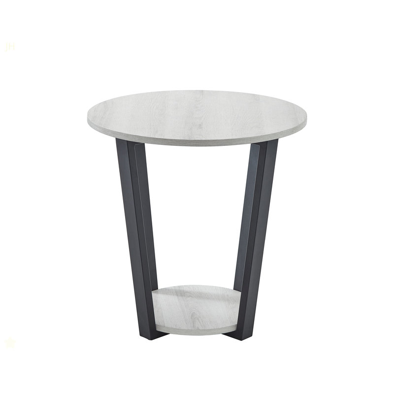 Borga End Table, Black, Off White