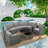 9-piece Outdoor Half-moon Wicker Conversation Sets With 1 Nesting Coffee Table And Tempered Glass Top-1222276000
