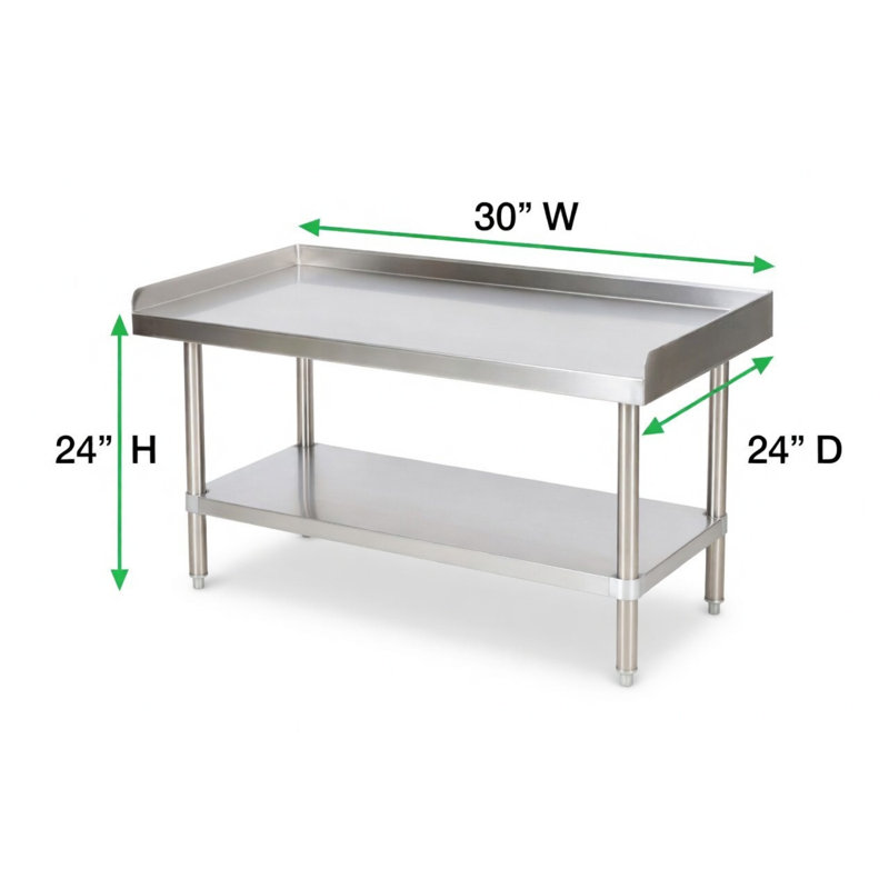 Support pour table de mixage et équipement avec support ajustable Express KitchQuip en acier inoxydable de calibre 18 H 24 po x l 30 po x P 24 po