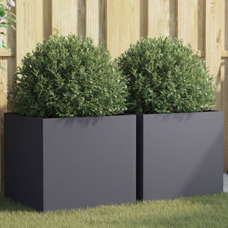 Planter Steel, Anthracite, 46cm H x 49cm W x 47cm D, 2
