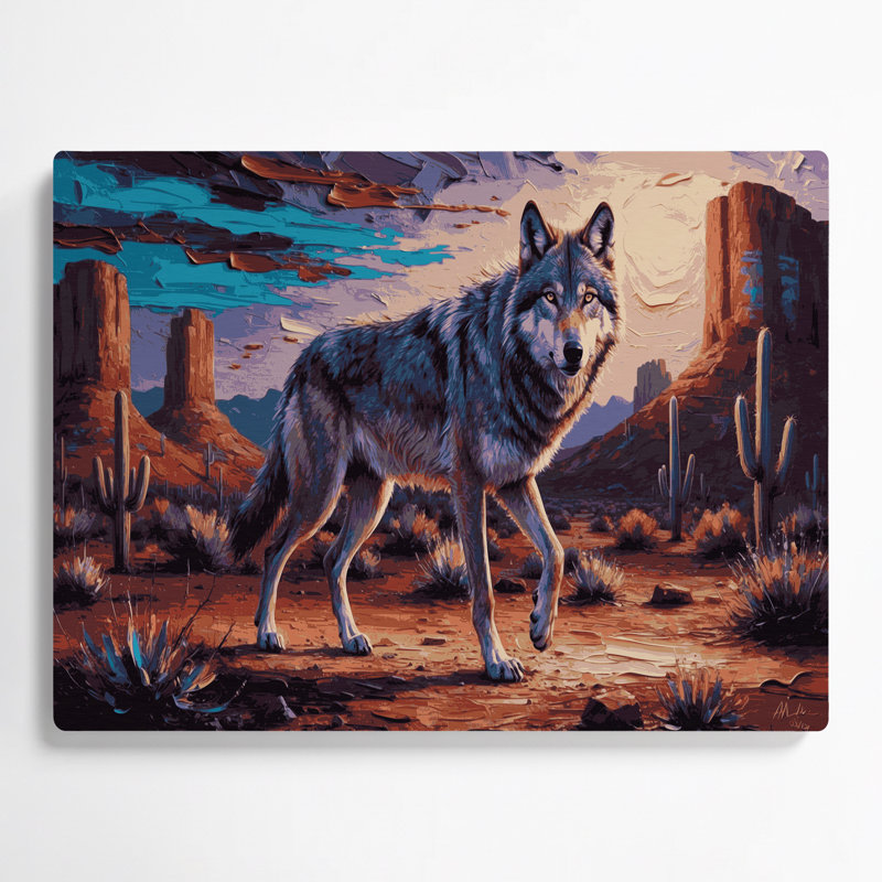 Art mural en métal brun du sud-ouest inspiré des loups 54, H 12 po x l 18 po