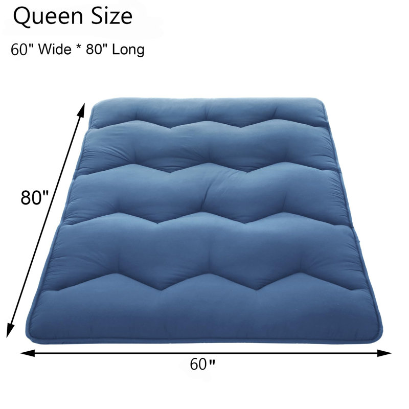 Matelas de futon pliable japonais, Noir, Grand lit