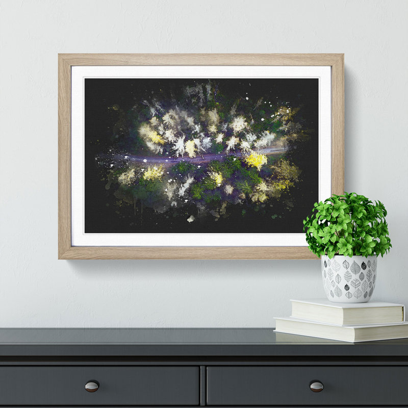 Yellow Forest in Austria - Picture Frame Painting Print, 62cm H x 87cm W x 2cm D, Oak Framed