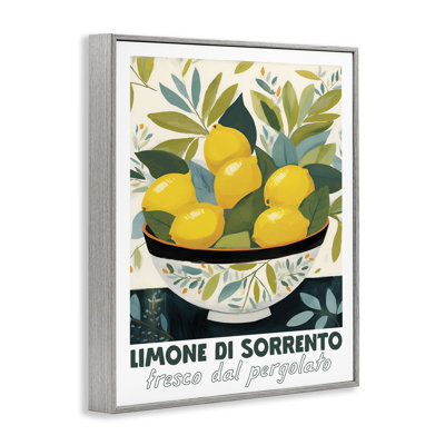 Charming Bowl of Lemons Framed Giclee, design by Lux + Me Designs