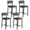 Ensemble de 4 tabourets de bar à hauteur de comptoir avec siège rembourré, dossier et repose-pieds, similicuir ergonomique, structure en métal robuste, cuisine moderne