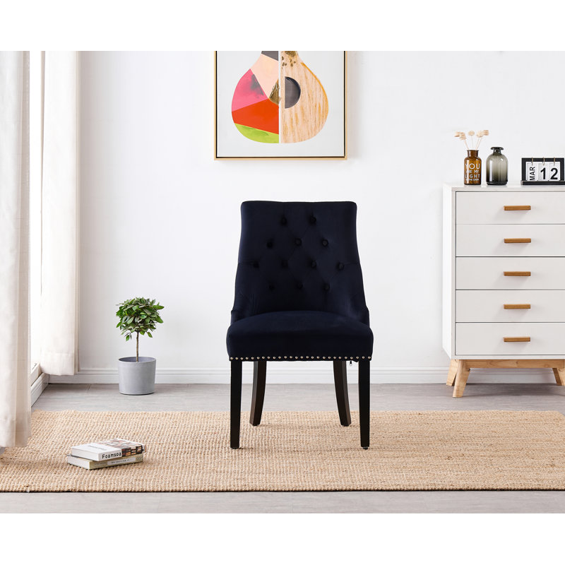 Scott Upholstered Dining Chair, Black, 1