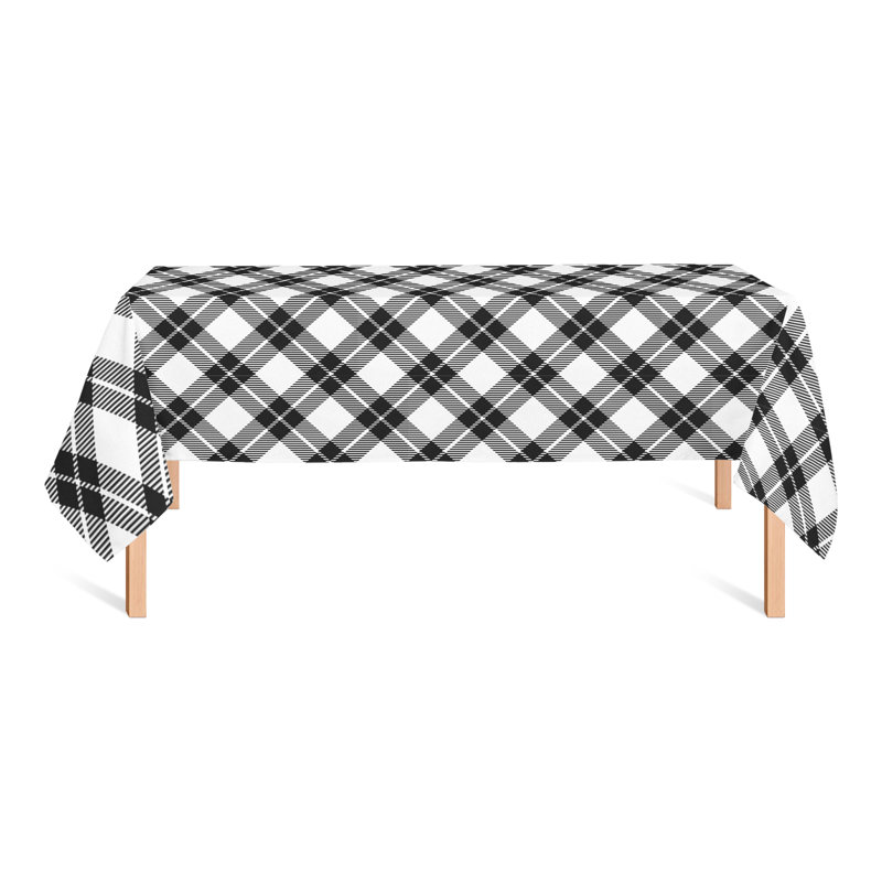 Nappe rectangulaire en polyester Vichy, Noir