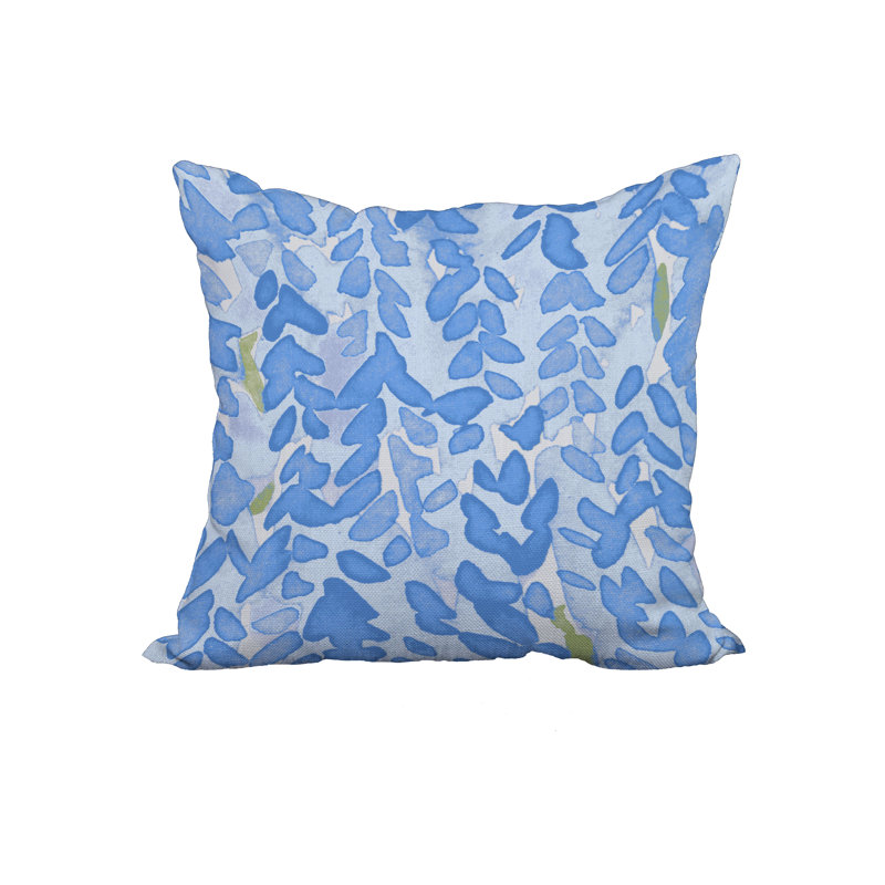 Housse et insert de coussin en coton Flower Bell Square, 20 po x 20 po, Bleu