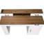 Bureau blanc de 55 po avec plaque de charge, support pour écran amovible et tablette réglable pour une organisation optimale dans le bureau à domicile