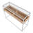 Contemporary Display Console Table With Clear Glass Top, White Metal, And Natural Wood | Gift Idea-1157989305