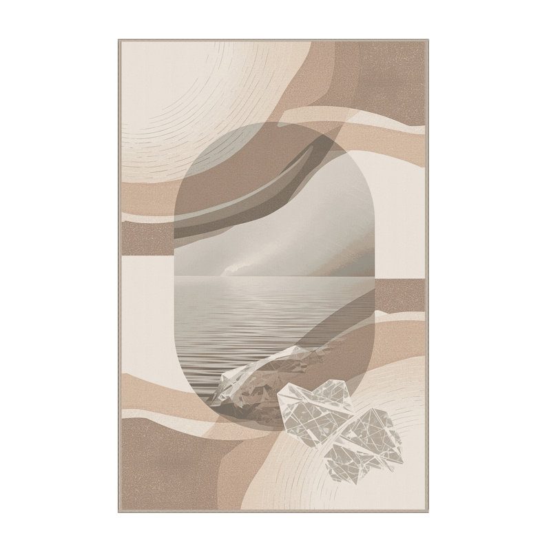 Tapis beige doux en peluche douce et minimaliste Olivet, 2 pi x 3 pi