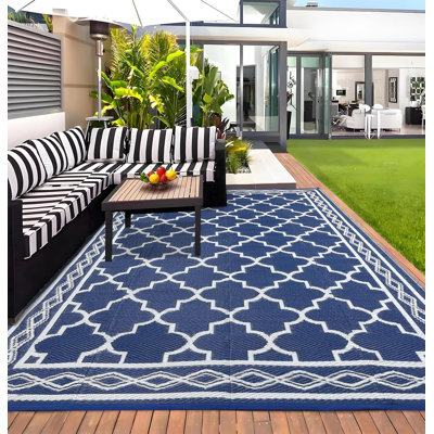 Tapis de paille imperméable en plastique pour l'extérieur - Tapis de camping, de camping et de camping-car moderne avec sac portable et 4 piquets