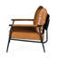 Chaise d'appoint en similicuir brun avec structure rembourrée et en métal, idéale pour les espaces de vie Pièce moderne de style Mid-Century - Structure stable Conception élégante
