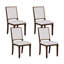 Traditional Solid Wood Dining Chairs Set Of 4,Linen Fabric Upholstered Kitchen Chairs With Turned Decorative Legs, Comfortable Seating With Thickened Cushion For Dining Room, Living Room,Brown-165523684