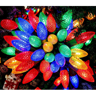 The Holiday Aisle® 100FT 50 LED Indoor Outdoor Christmas String Light For House Roof Patio Tree, Multicolor