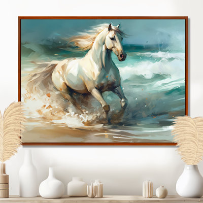 Horse On The Beach II - Horse Wall Art For Living Room