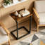 Table de bout en forme de C se glissant sous le canapé, petite table d'appoint pour les petits espaces de la chambre à coucher du salon, plateau de télévision avec support pour ordinateur portable et pieds réglables
