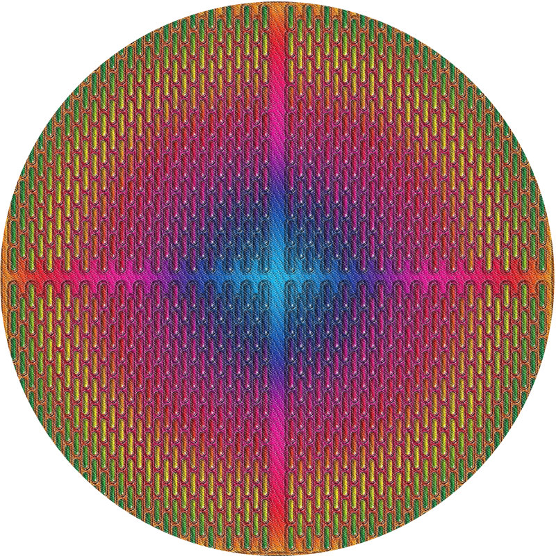 Jaune Tapis décoratif, Rond 3 pi