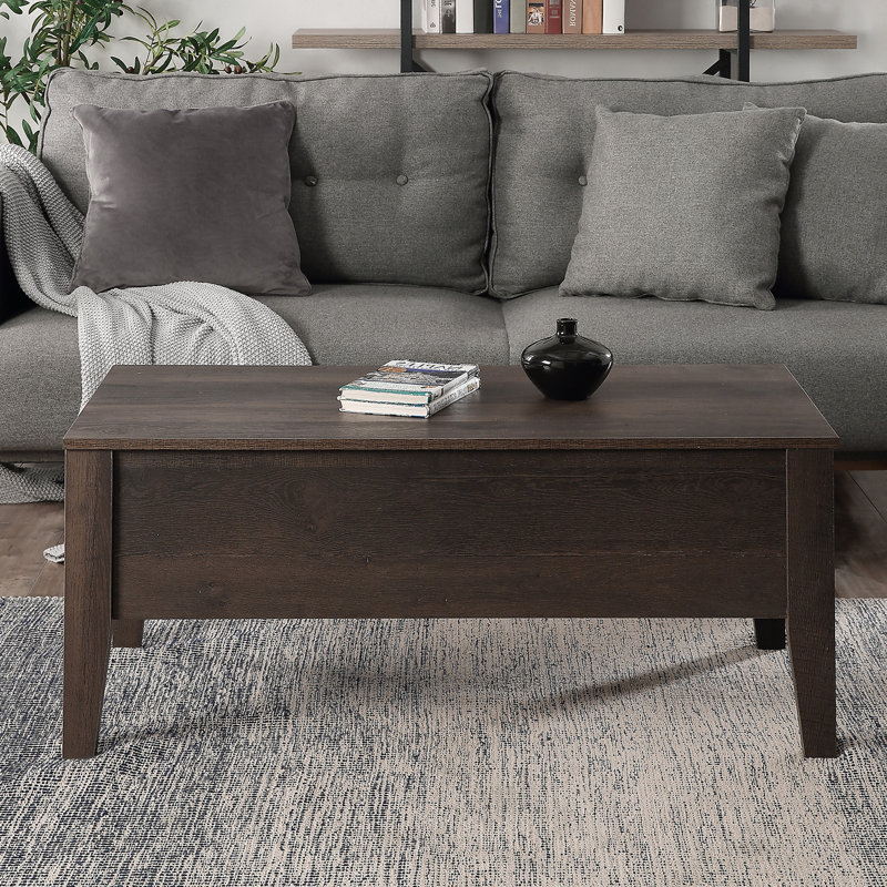 Table basse extensible avec rangement McBrine, Bois ancien