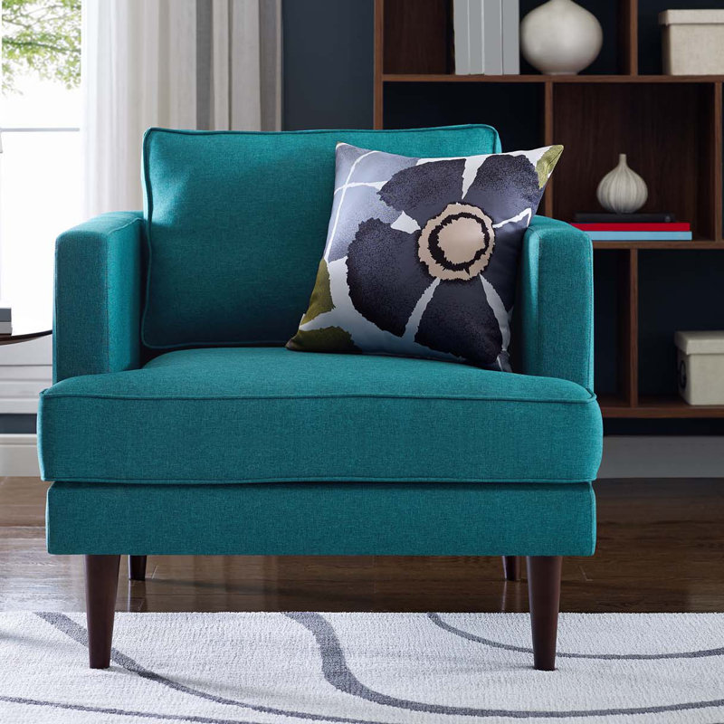 Fauteuil Agile, Tissage uni bleu sarcelle
