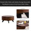 Table basse ronde avec plateau de rangement caché amovible, tables basses rondes modernes de luxe, table centrale circulaire plaquée en bois massif avec piédestal robuste pour le salon, assemblage facile