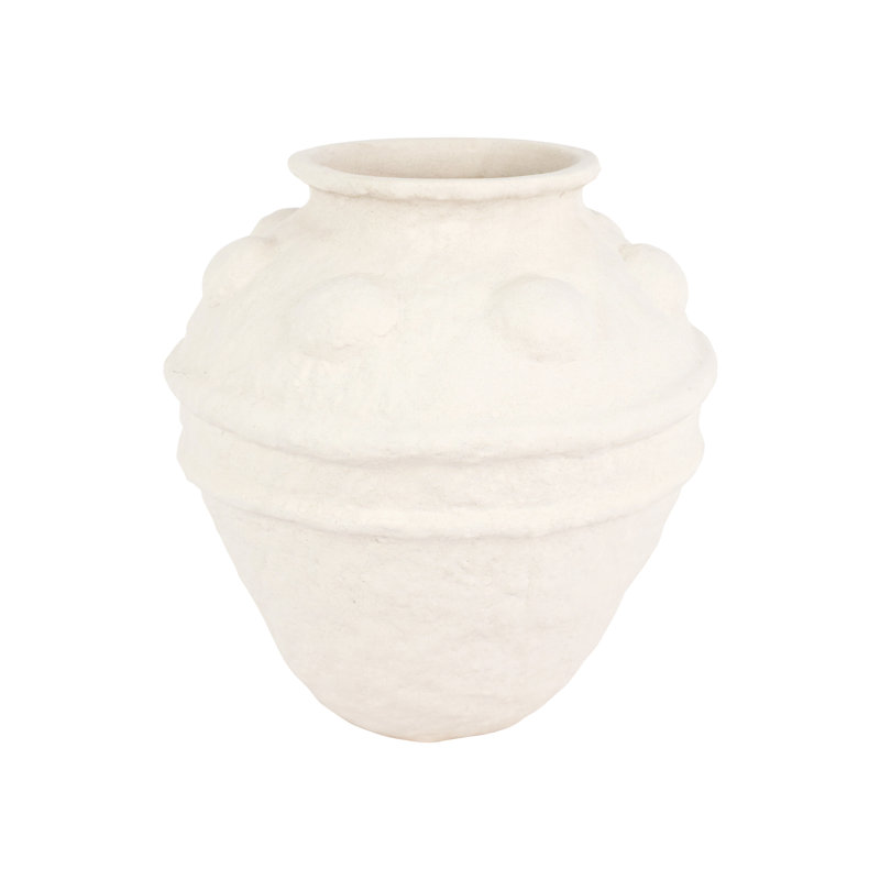 Casa Handmade Planter, 12" H x 9.75" W x 9.75" D, Cream