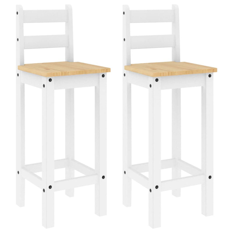 Aastha Solid Wood Counter Stool, White