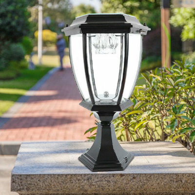 Matte Black Solar Powered Integrated LED Metal Fence Post Cap Light