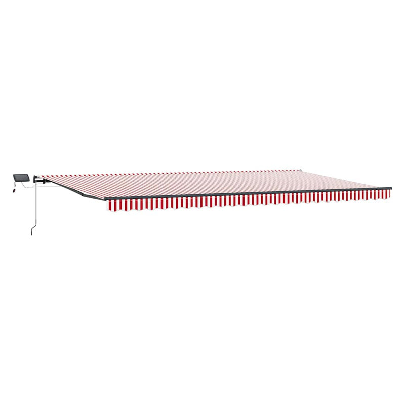 Brayden Studio Retractable Door / Window Awning, 600 cm W x 300 cm D, Red/White/Anthracite