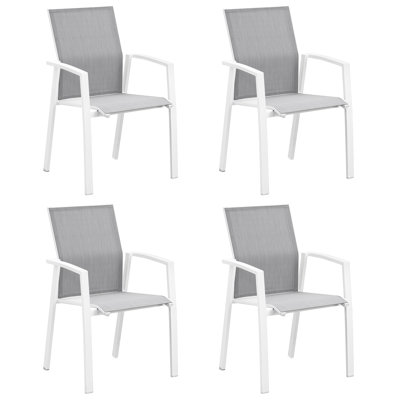 Moriya Aluminum/Plastic Outdoor Stackable Dining Armchair (Set of 2)