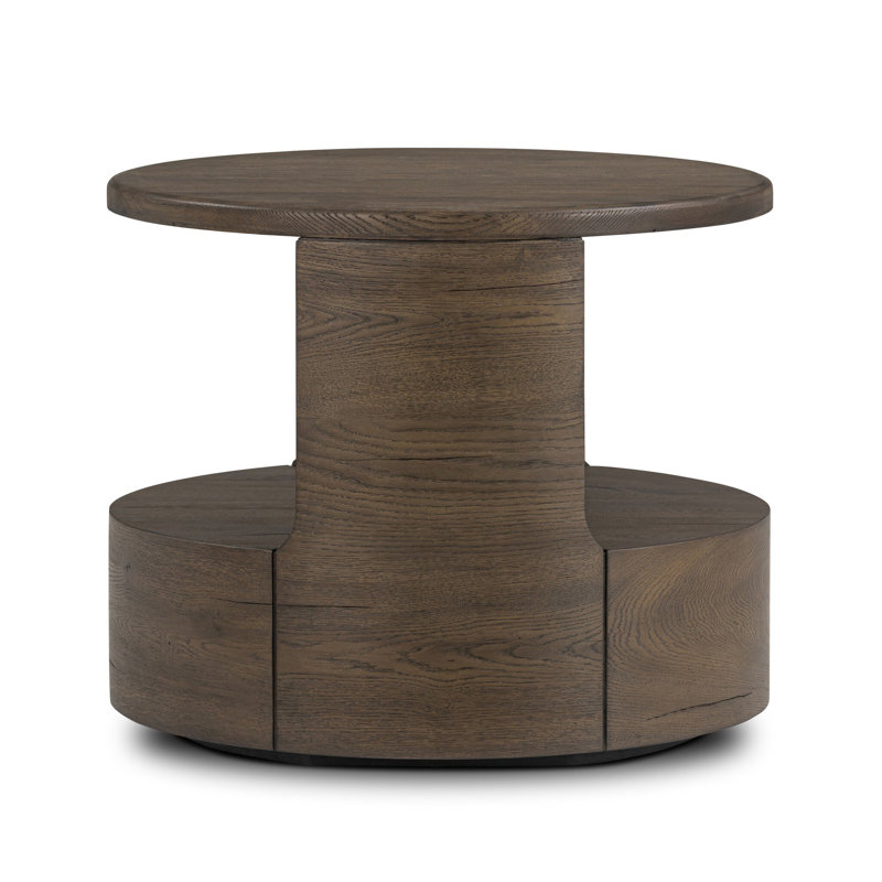Matheus Solid Wood End Table, Gray Reclaimed French Oak