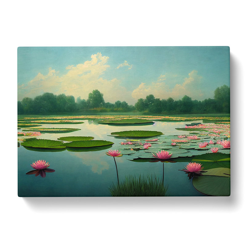 Great Water Lily Pond - Wrapped Canvas, 35cm H x 50cm W x 3cm D