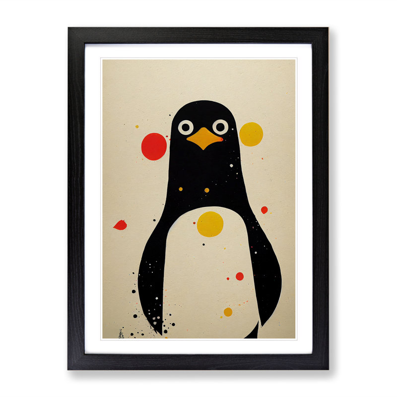 Spotted Penguin - Framed Print, Black Framed, 64cm H x 46cm W x 2cm D