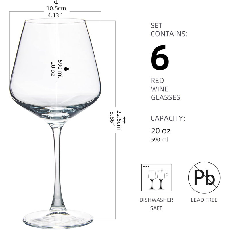 Verres à vin 20 oz (ensemble de 6)