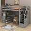 Lit mezzanine simple avec bureau et tablettes-797526395